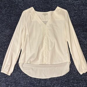 Madewell white/off-white vneck button up blouse size small
